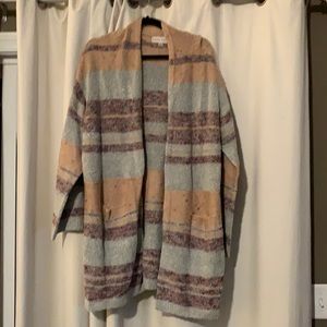 Long open front cardigan sweater